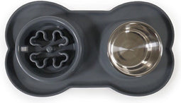 Rosewood Voerbak Drinkbak Dubbel Slow Feeder Silicone