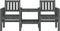 vidaXL - Tuinbank - met - tafel - 2-zits - massief - grenenhout - grijs