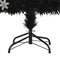 vidaXL - Kerstboom - met - LED-sneeuwvlokken - 150 - cm - glasvezel - zwart