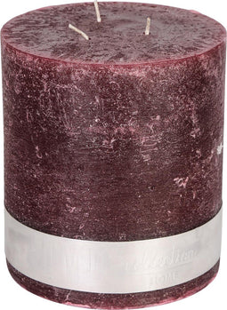 PTMD Rustic Lontenkaars - H18 x Ø16 cm - Bordeaux