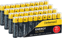 Intenso 7501510 - Energy Ultra Alkaline Batterijen AAA 1.5V 1250 mAh - 40er-Pack (40 stuks)
