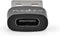 Nedis USB-A Adapter - USB 2.0 - USB-A Male - USB-C Female - 480 Mbps - Rond - Vernikkeld - Zwart - Envelop