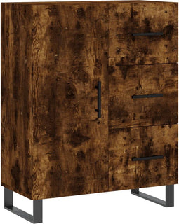 vidaXL - Dressoir - 69,5x34x90 - cm - bewerkt - hout - gerookt - eikenkleurig