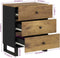 vidaXL - Nachtkastje - 50x33x62 - cm - massief - mangohout - en - bewerkt - hout