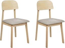 SCANDIA - Eetkamerstoel set van 2 - Lichthout/Taupe - Rubberhout