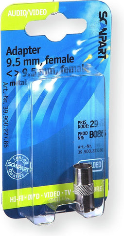 Scanpart coax adapter - Female naar Female - Geschikt voor Ziggo - Televisie - Metaal