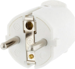 Scanpart losse stekker geaard - Voor snoer - 250 V - Recht - Rubber - Spatwaterdicht - Wit - 10A 16A