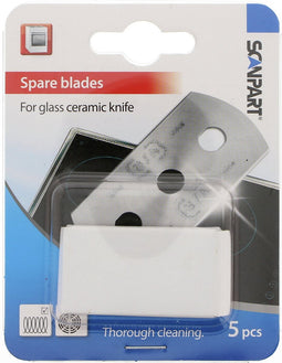 Scanpart mesjes voor RVS glazen kookplaat schraper - Schraapijzer - Radeermes - Vervangingsmesjes - Reservemesjes - 5 stuks