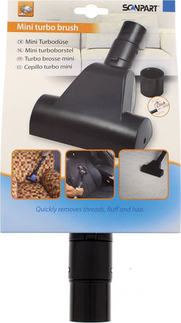 Scanpart mini turboborstel voor stofzuiger 32 en 35 mm - Klein - Turbo mini - Turbo compact - Geschikt voor AEG Bosch Electrolux Miele Moulinex Nilfisk Panasonic Philips Rowenta Siemens - Universeel