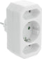Scanpart stopcontact splitter - Horizontaal - Verloopstekker - 3 voudig - 2x Euro en 1x Schuko - Met randaarde - NL