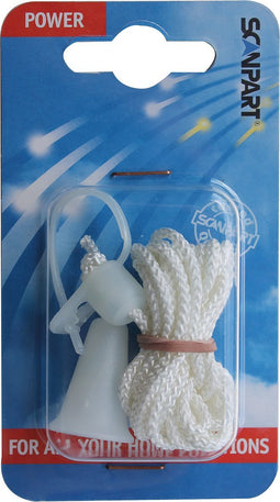 Scanpart trekkoord voor lichtschakelaar en trekschakelaar - 1.5 meter - Wit - Met lichtgevend knopje