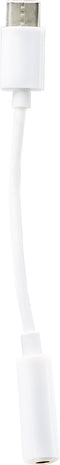 Scanpart USB C naar 3.5 mm jack adapter kabel 8cm - Geschikt voor Samsung en Apple met 3.5 mm mini jack - Audio jack converter - Wit