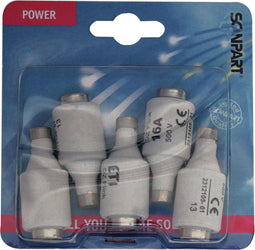 Scanpart zekeringen 16A - Stoppen - Geschikt voor meterkast - Stoppenkast - 16 Ampère - 5 stuks