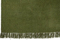 J-Line - Plaid Gewoven+franjes Viscose Donkergroen - 180x130x1cm