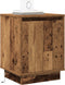 vidaXL - Nachtkastje - met - LED-verlichting - - - Oud - Hout - 39x34,5x50 - cm