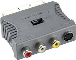 SCART-Adapter SCART Male - S-Video Female + 3x RCA Female Grijs