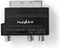 SCART-Adapter - SCART Male - S-Video Female / 3x RCA Female - Vernikkeld - Schakelbaar - ABS - Antraciet - 1 Stuks - Window Box