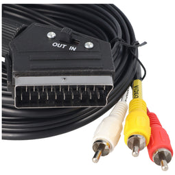 Scart audio-video cable 3.0 meters scart plug, 3 x cinch plug aud / vid