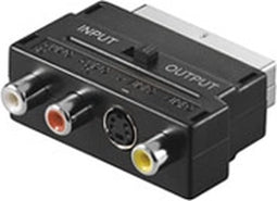 Scart (m) - Composiet 3RCA en S-VHS (v) adapter / zwart