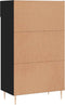 vidaXL - Schoenenkast - 60x35x105 - cm - bewerkt - hout - zwart