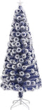 vidaXL - Kunstkerstboom - met - verlichting - 180 - cm - glasvezel - wit - en - blauw