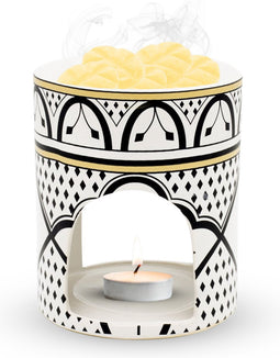 Scentchips® Flower Power - Waxbrander - Geurbrander - Oliebrander - Wax Melts Brander - Aromabrander - Ook Geschikt Voor Essentiële Oliën - Geurolie - Waxmelts - Zwart-Wit-Geel