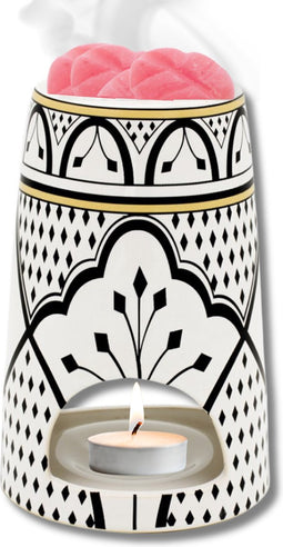 Scentchips® Flower Power - Waxbrander - Geurbrander - Oliebrander - Wax Melts Brander - Aromabrander - Ook Geschikt Voor Essentiële Oliën - Geurolie - Waxmelts - Zwart-Wit-Geel