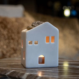 Scentchips Waxbrander House - Geurbrander - Amberblokjes Brander - Oliebrander - Wax Melts Brander - Aromabrander - Ook Geschikt Voor Essentiële Oliën - Geurolie - Waxmelts - Zwart