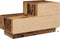 vidaXL - Nachtkastje - met - LED-verlichting - Oude - Hout - 100x36x49 - cm