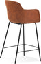 Alterego Mini Calvin - Bruine Microfabric Barkruk - 59x54x97,5cm