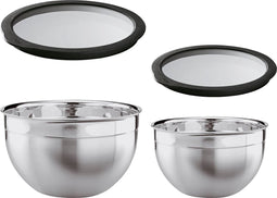 Schaal met Vershouddeksel, Set van 2 Stuks, RVS, Ø 20 cm, Ø 24 cm - Rösle