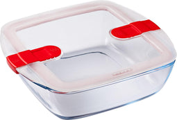 Schaal Vierkant met Deksel, 25 x 22 cm - Pyrex | Cook & Heat