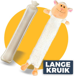 Schaap Langwerpig Kruik Lang 75 cm met hoes - Pasper - warmwaterkruik - kruikzak