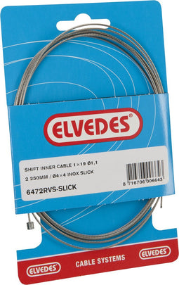 Schakel binnenkabel Elvedes 2250mm RVS slick ø1,1mm Shimano / Sram N-nippel (op kaart)