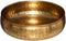 Schalen set van 2 stuks goudkleurig bewerkt metaal d. 30.5cm en 20 cm