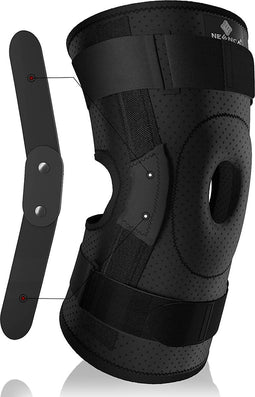 Scharnierende Kniesteun voor Mannen en Vrouwen XXL - Kniebrace - Open Patella-kniebeschermer voor Kniepijn, Gezwollen Meniscusscheur, Artritis, Gewrichtspijnverlichting, ACL, PCL, MCL, Herstel