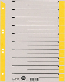 Scheidingsbladen Leitz A4 karton 230gr 6-gaats geel