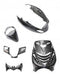 Scherm/Plaatset Piaggio Zip 2000 4 Delig Zwart Metallic EDGE