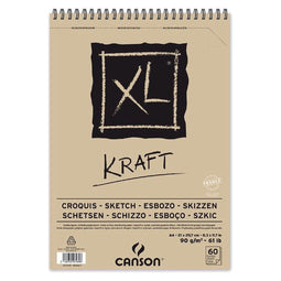 Schetsblok Canons XL Kraft A4 spiraal 60v 90gr | Stuk a 60 vel | 5 stuks