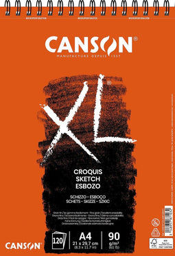 Schetsblok Canson XL Croquuis A4 90gr spiraal 120vel | 5 stuks