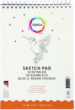 Schetsblok qrea a5 24vel 120gr spiraal