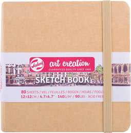 Schetsboek talens art creation kraft 12x12 cm | 5 stuks