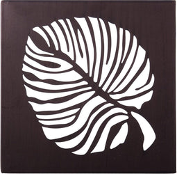 Schilderij Blad van een plant 29,85 x 2,5 x 29,85 cm Metaal Bruin