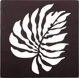 Schilderij Blad van een plant 29,85 x 2,5 x 29,85 cm Metaal Bruin