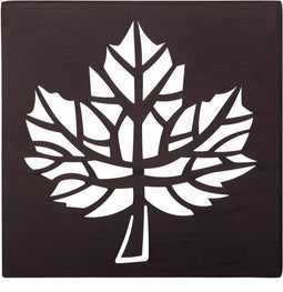 Schilderij Blad van een plant 29,85 x 2,5 x 29,85 cm Metaal Bruin
