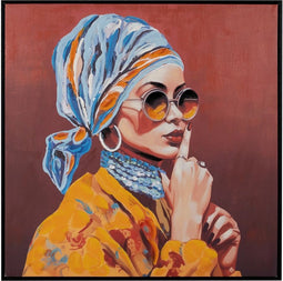 Schilderij Canvas Vrouw 80 x 3,5 x 80 cm