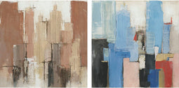 Schilderij DKD Home Decor 100 x 2,4 x 100 cm Abstract Modern (2 Stuks)
