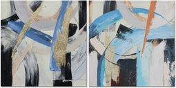 Schilderij DKD Home Decor 100 x 2,5 x 100 cm 100 x 2,8 x 100 cm Abstract Modern (2 Stuks)