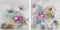 Schilderij DKD Home Decor 100 x 3,5 x 100 cm Blommor Shabby Chic (2 Stuks)