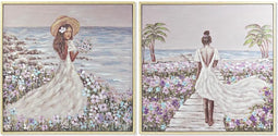 Schilderij DKD Home Decor 100 x 4 x 100 cm Mediterrane (2 Stuks)
